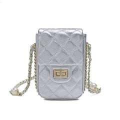 Lizard Quilted Sheepskin Leather Crossbody Bag