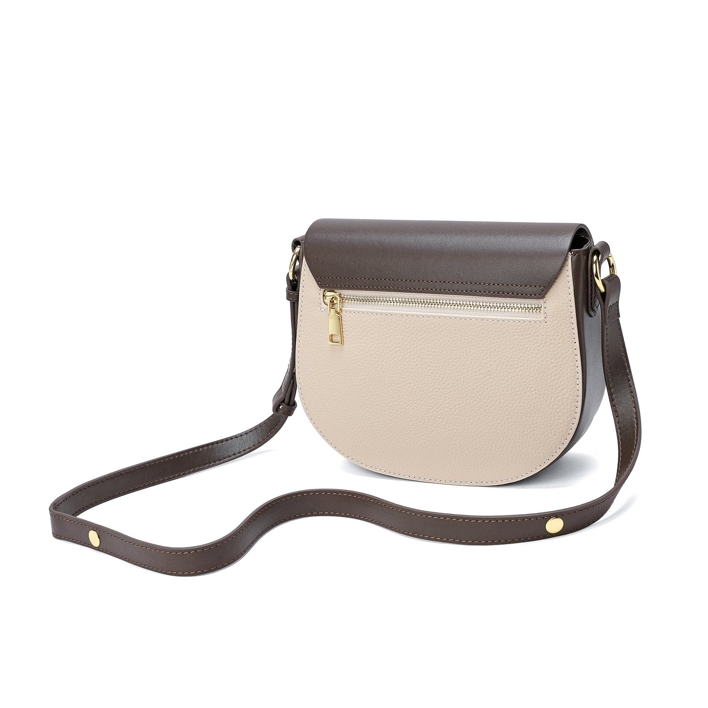 Two Tone Full-grain Crossbody/ Shoulder Bag