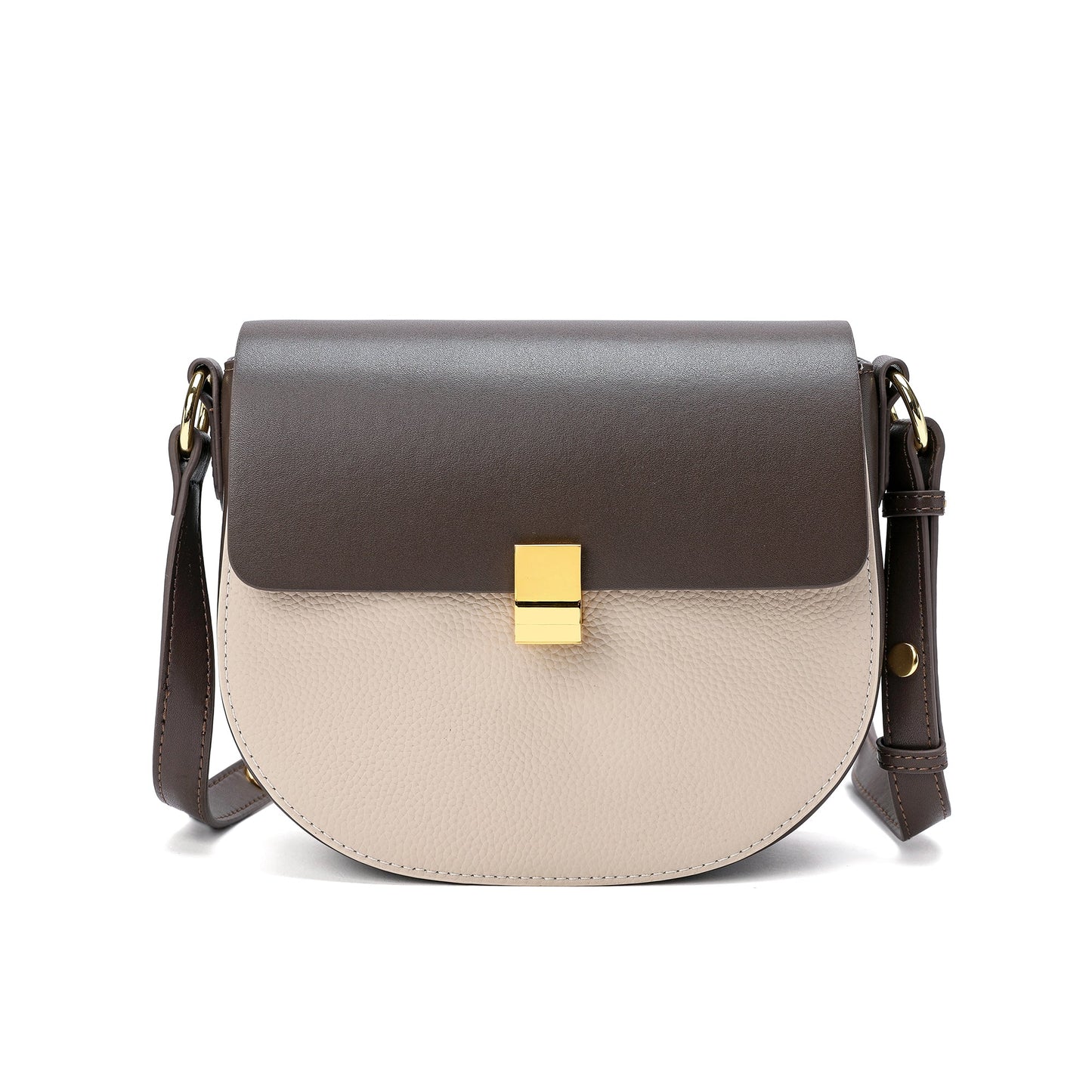 Two Tone Full-grain Crossbody/ Shoulder Bag