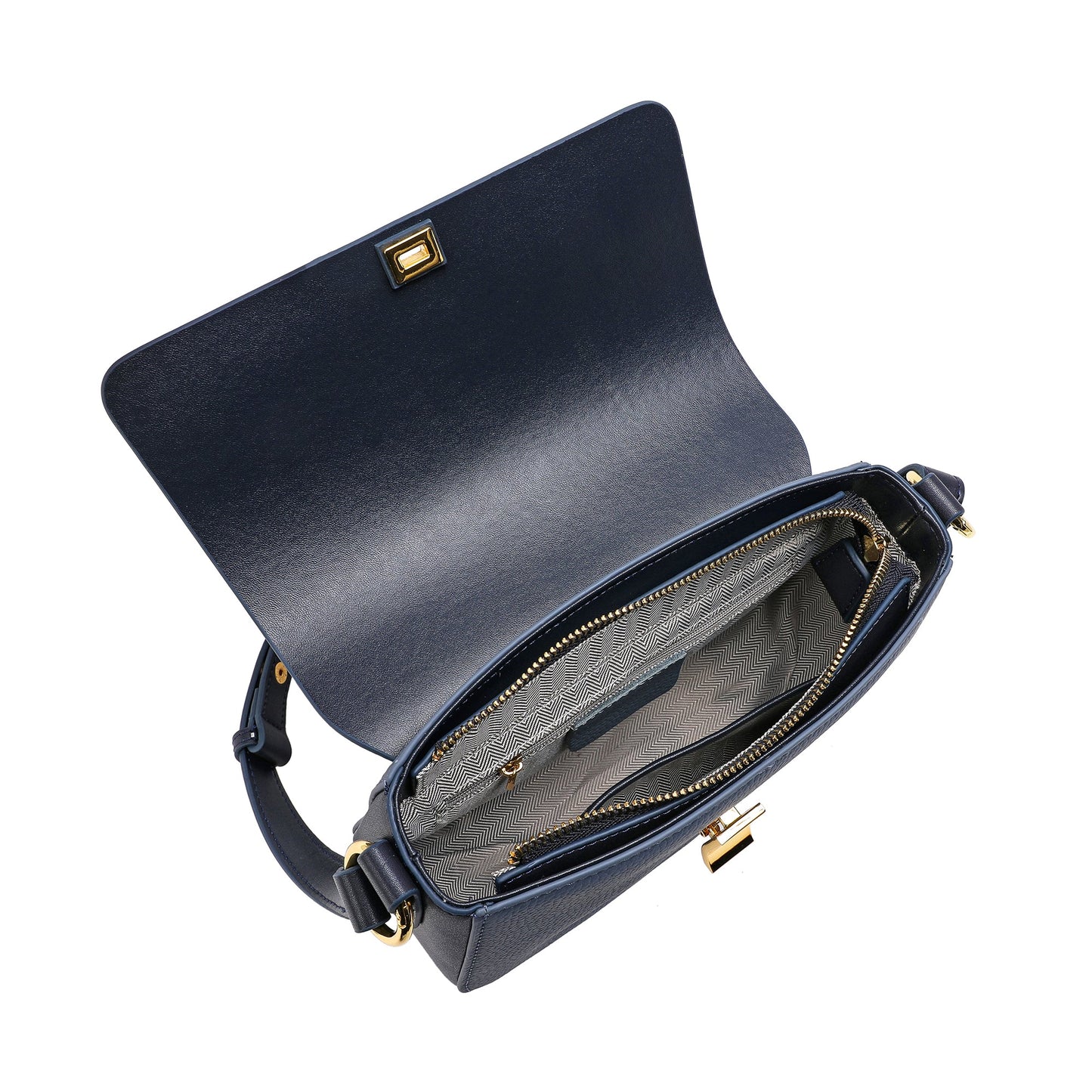 Two Tone Full-grain Crossbody/ Shoulder Bag