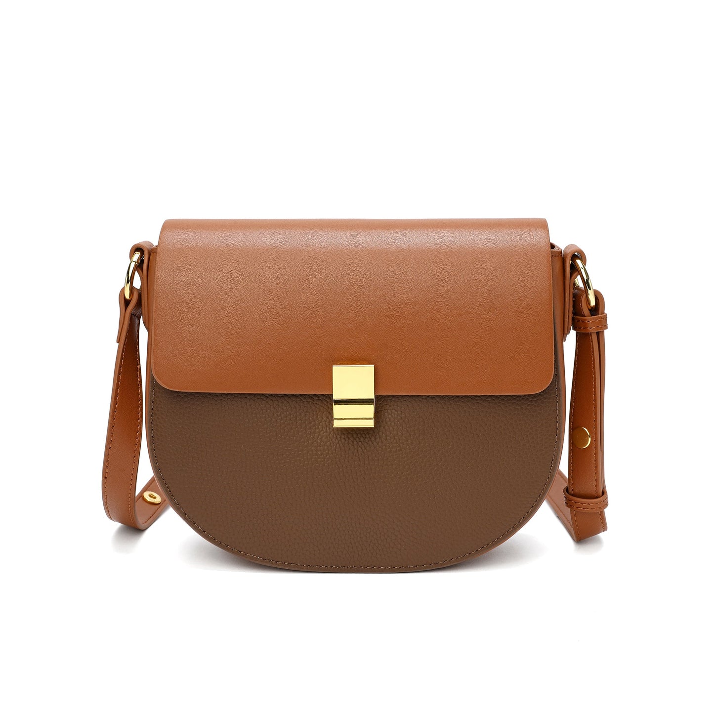 Two Tone Full-grain Crossbody/ Shoulder Bag