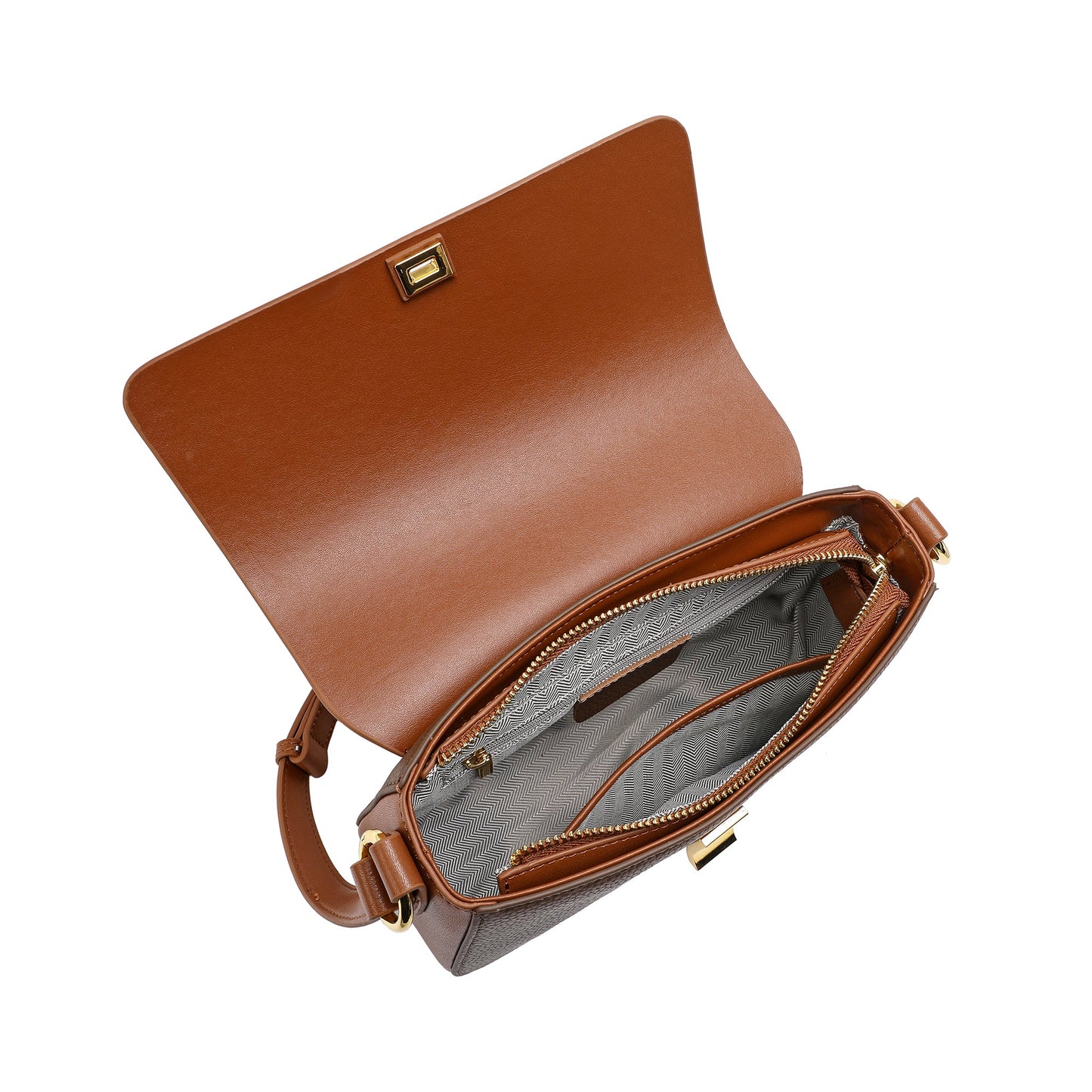Two Tone Full-grain Crossbody/ Shoulder Bag