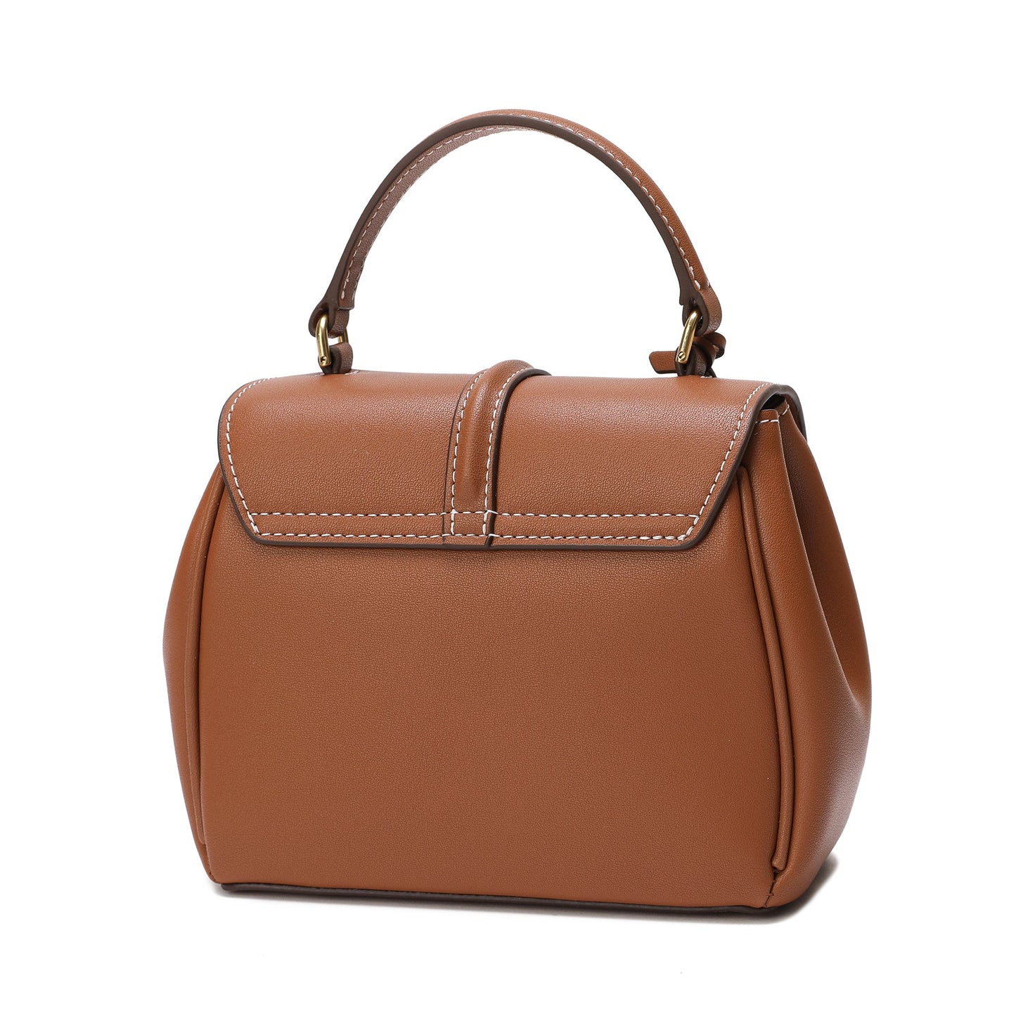 Smooth Leather Top-handle Shoulder Bag