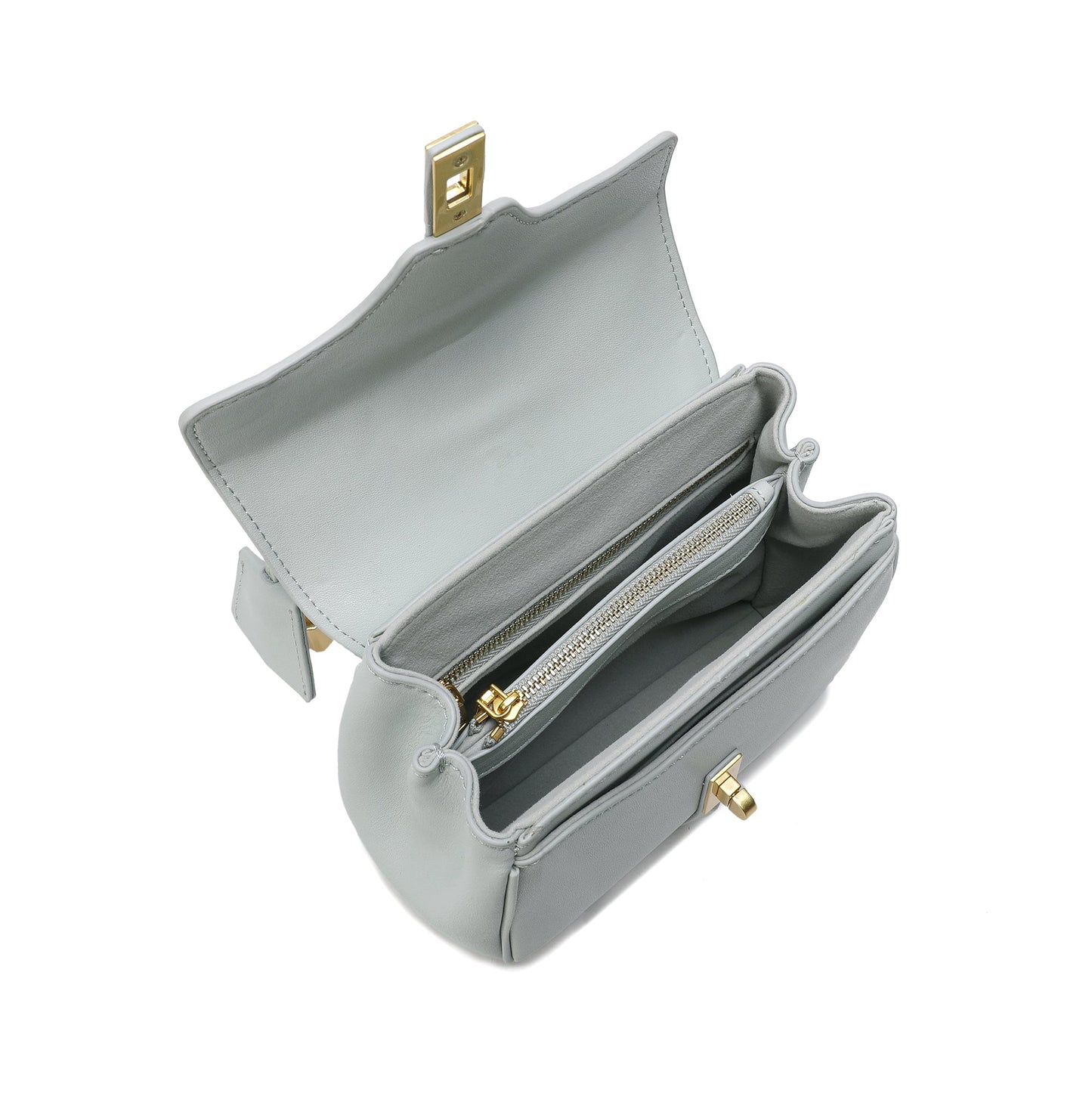 Smooth Leather Top-handle Shoulder Bag