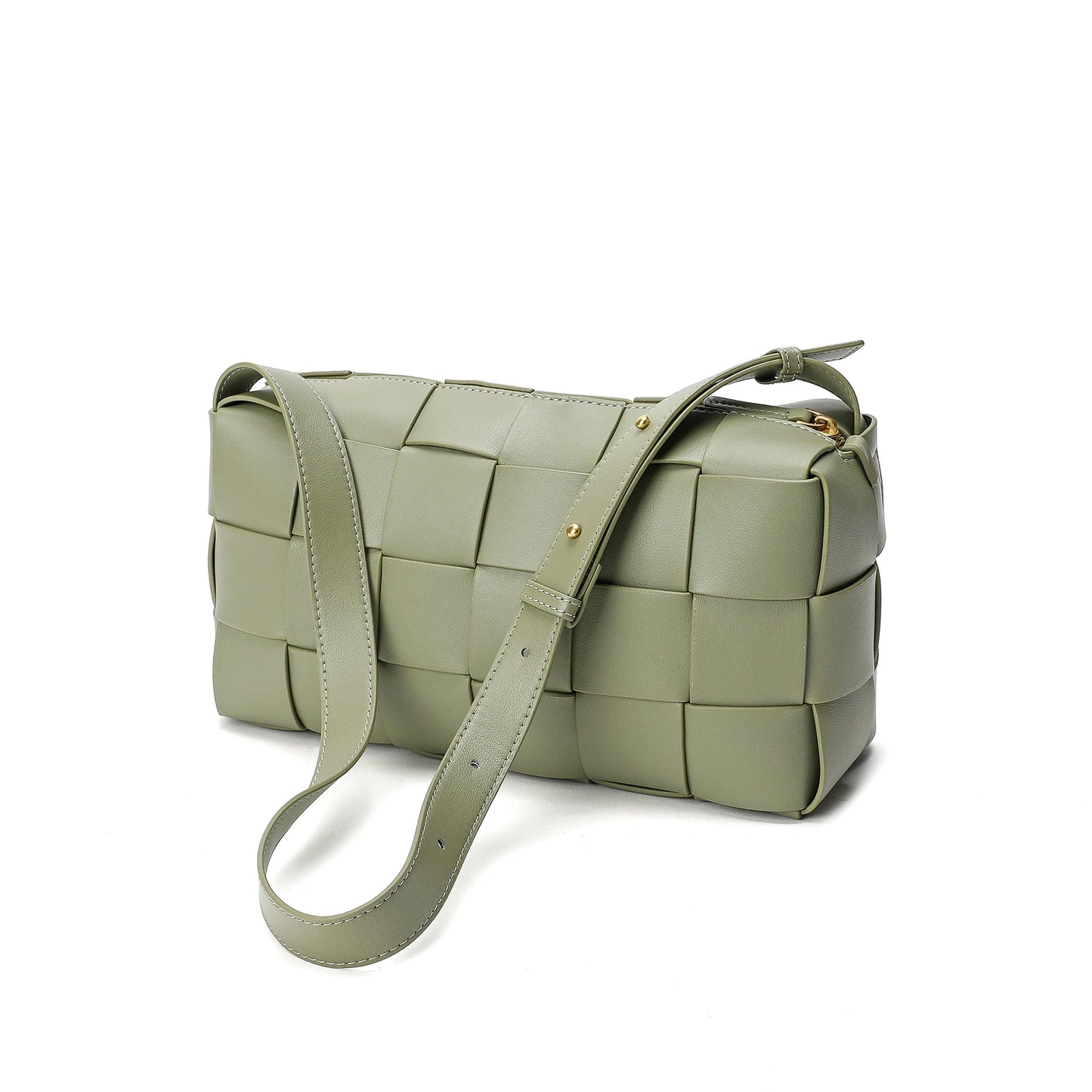 Smooth Woven Leather Hobo/Shoulder