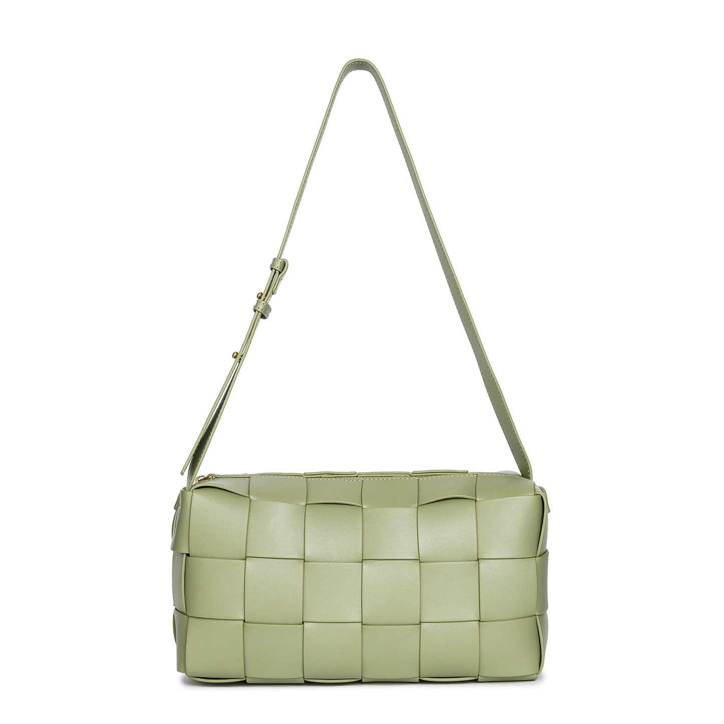 Smooth Woven Leather Hobo/Shoulder