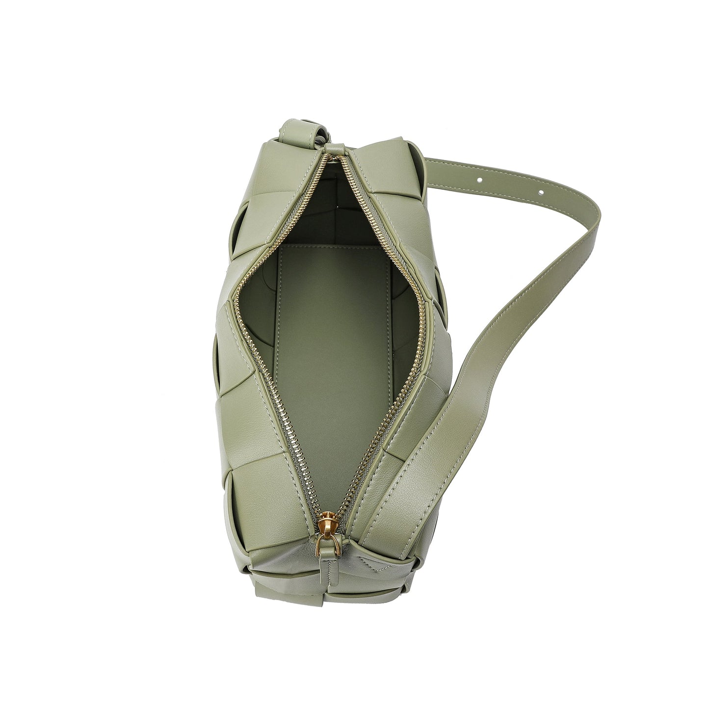 Smooth Woven Leather Hobo/Shoulder