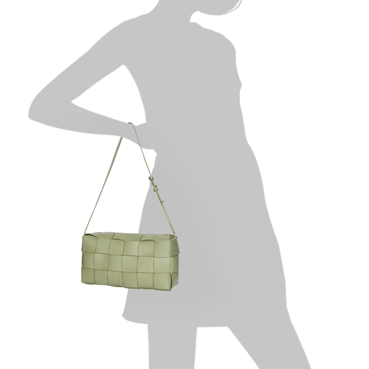 Smooth Woven Leather Hobo/Shoulder