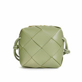 Smooth Woven Leather Crossbody Bag