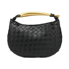 Woven Leather Top-Handle Bag/Clutch