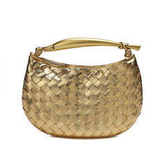 Woven Leather Top-Handle Bag/Clutch