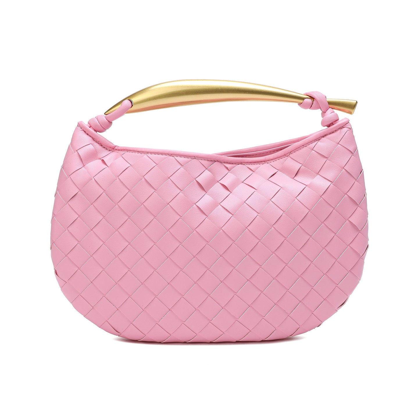 Woven Leather Top-Handle Bag/Clutch