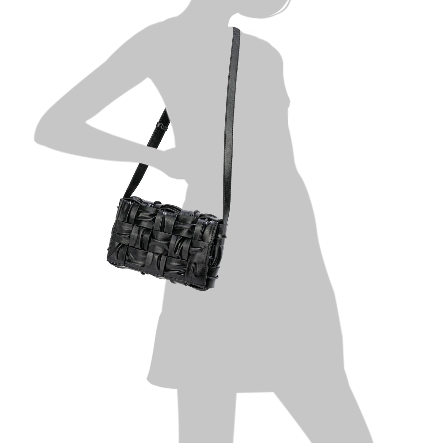 Smooth Leather Barrel Shape Crossbody