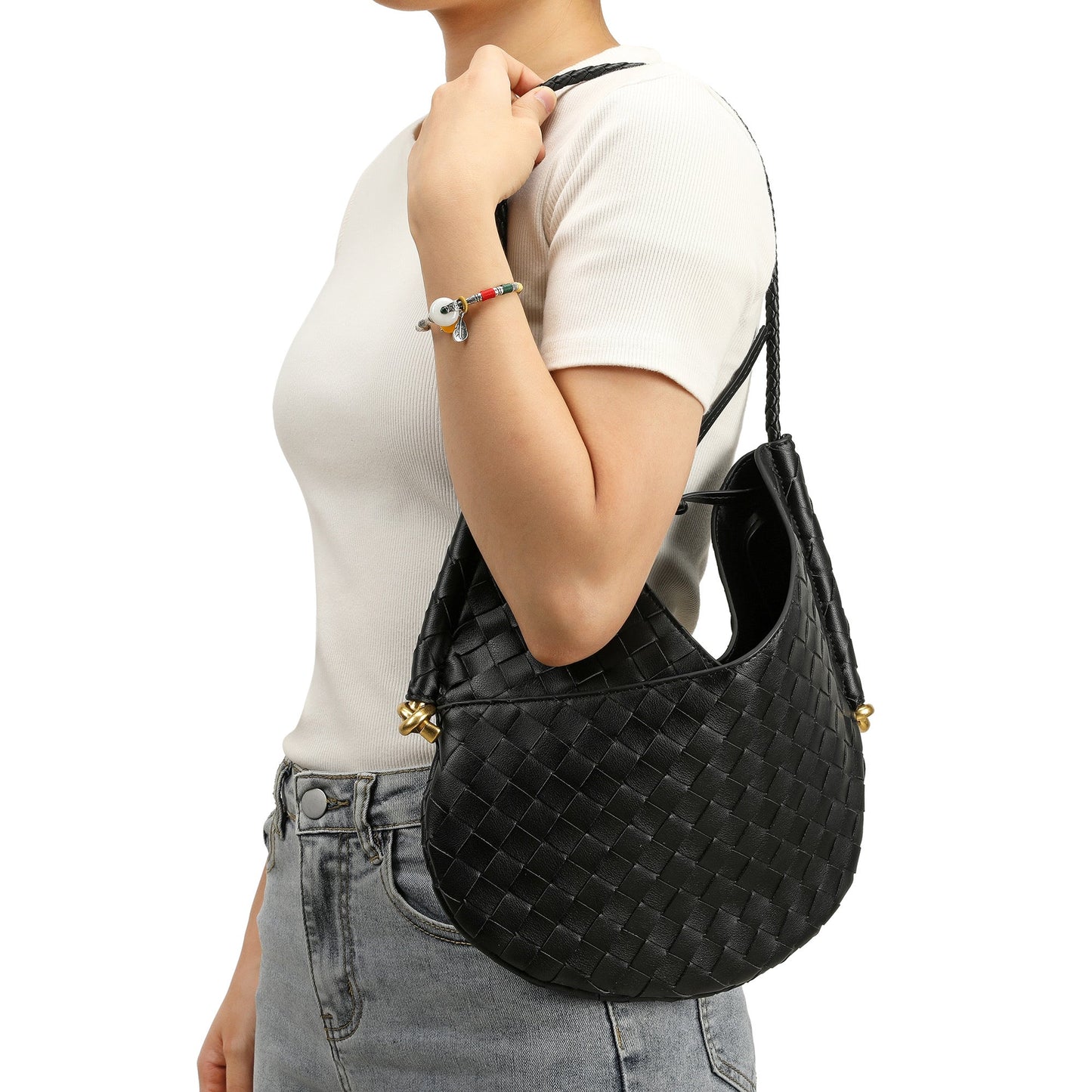 Woven Leather Hobo/ Shoulder Bag