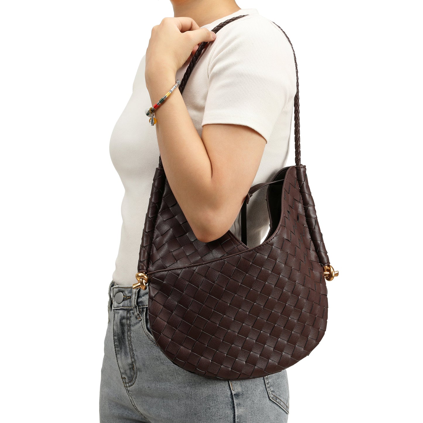 Woven Leather Hobo/ Shoulder Bag