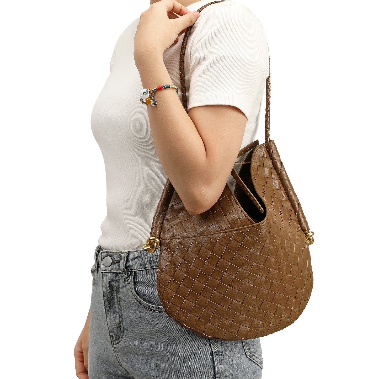 Woven Leather Hobo/ Shoulder Bag