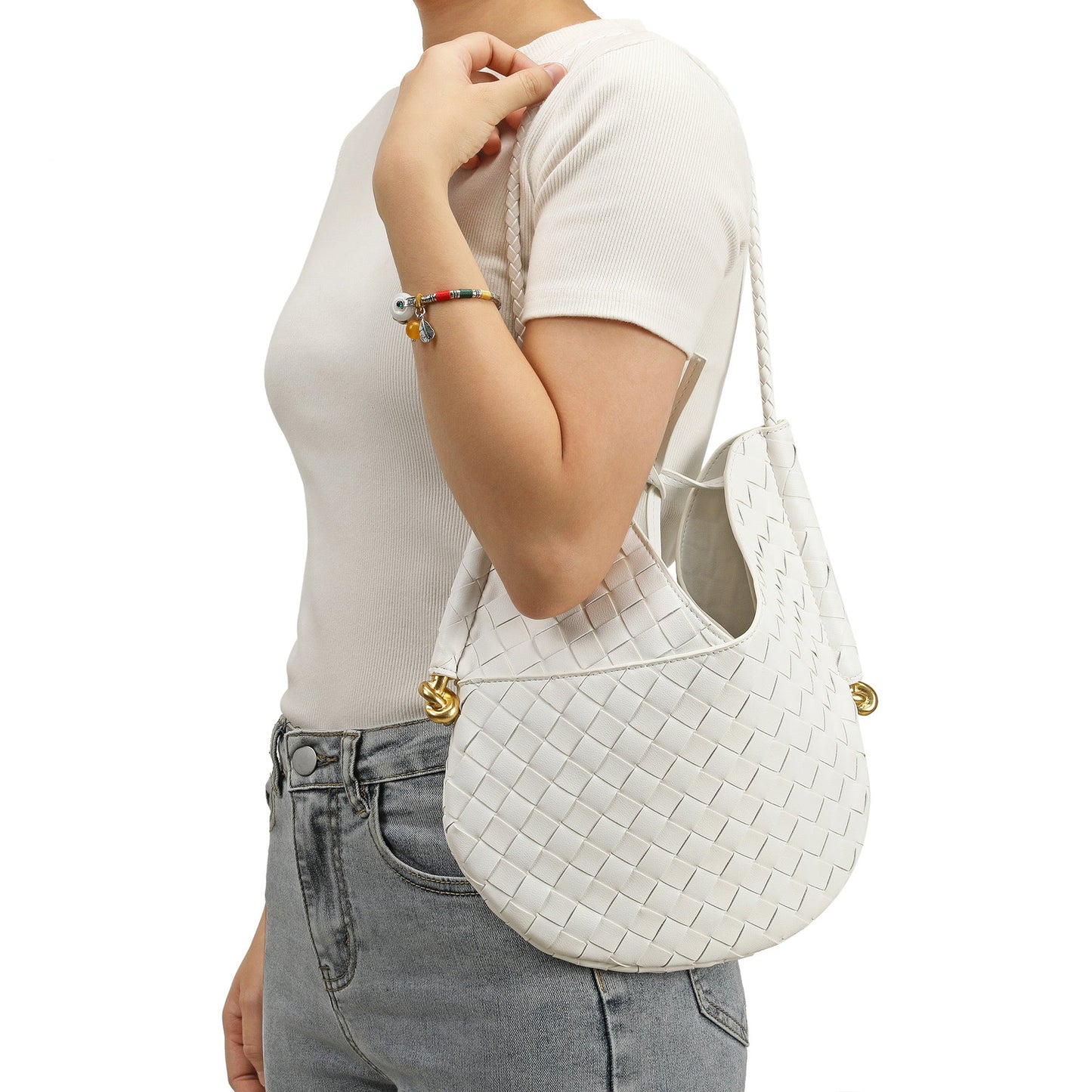 Woven Leather Hobo/ Shoulder Bag