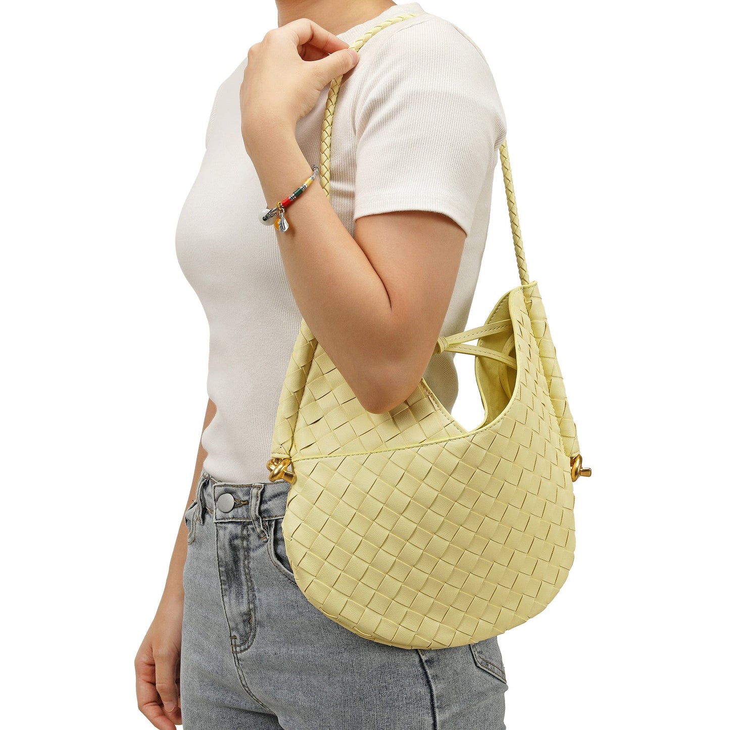 Woven Leather Hobo/ Shoulder Bag