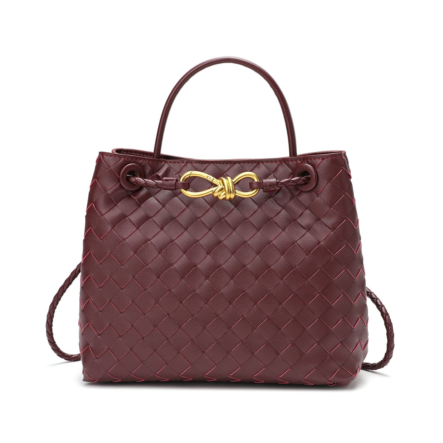 Woven Leather Top-handle/ Shoulder Bag
