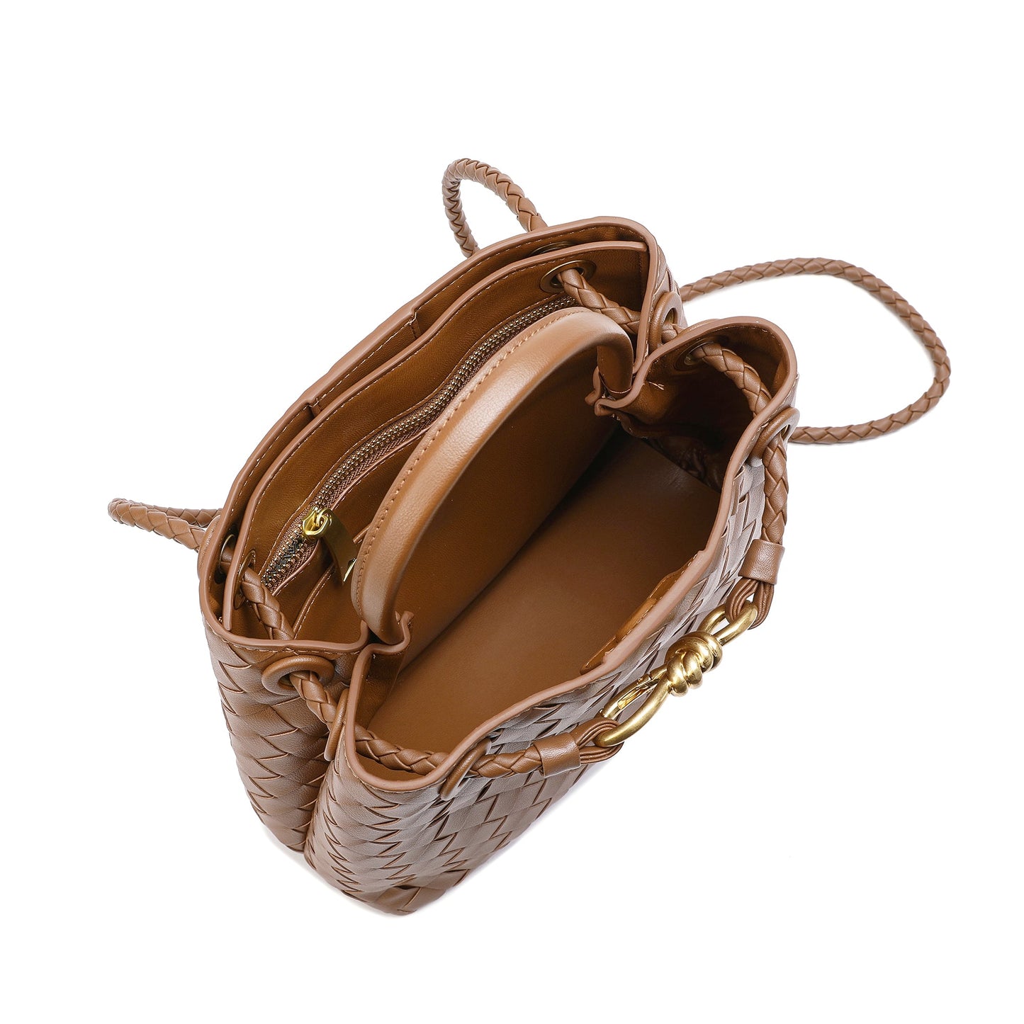 Woven Leather Top-handle/ Shoulder Bag