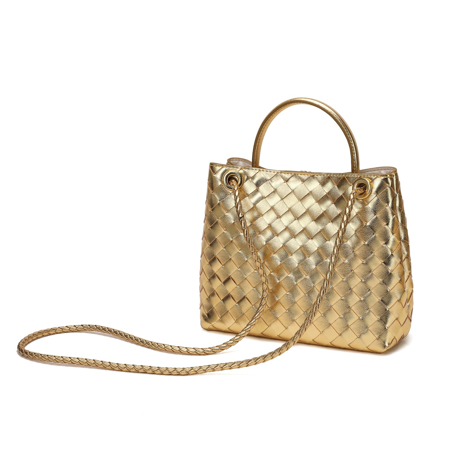 Woven Leather Top-handle/ Shoulder Bag