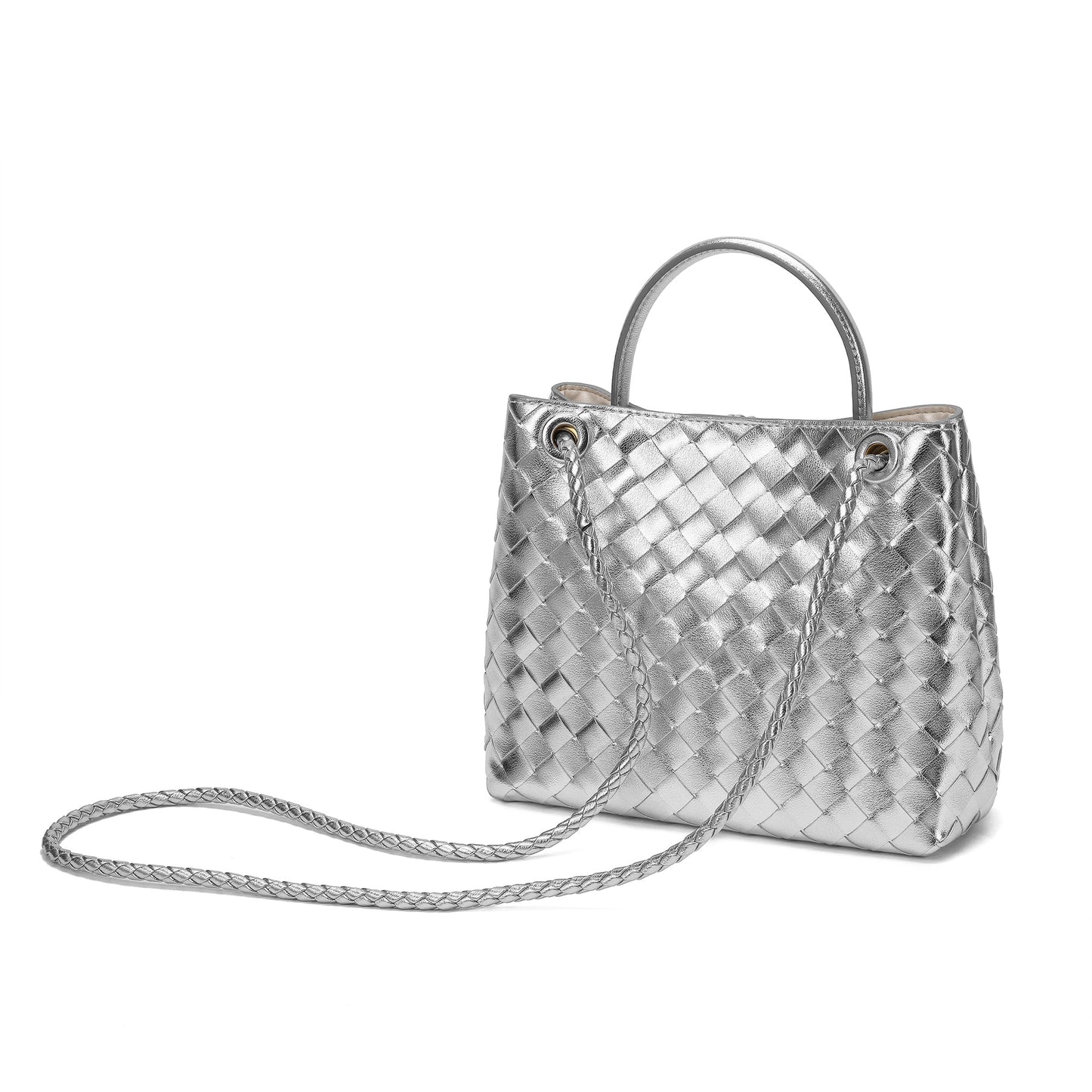 Woven Leather Top-handle/ Shoulder Bag