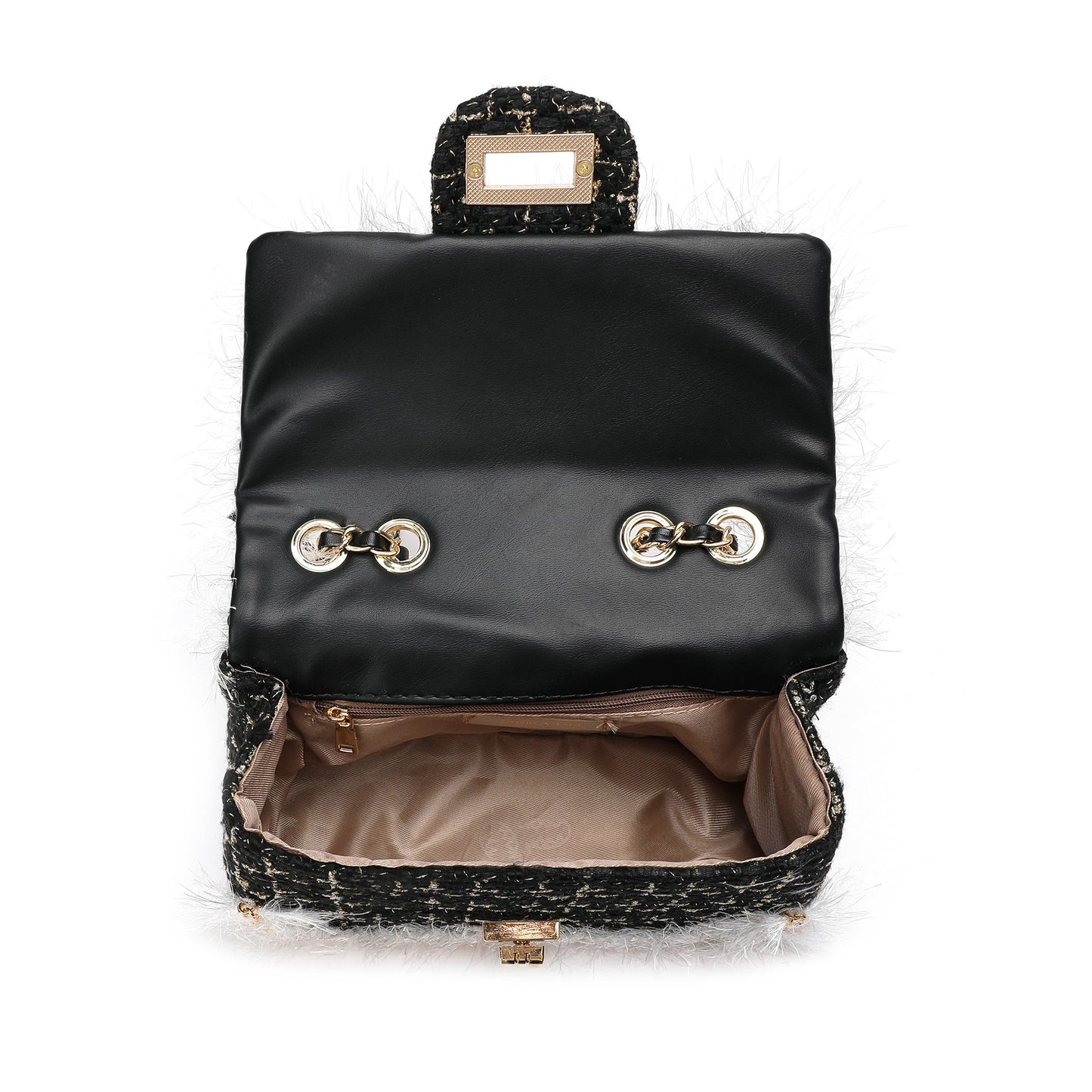 Beaded Tweed Shoulder Bag