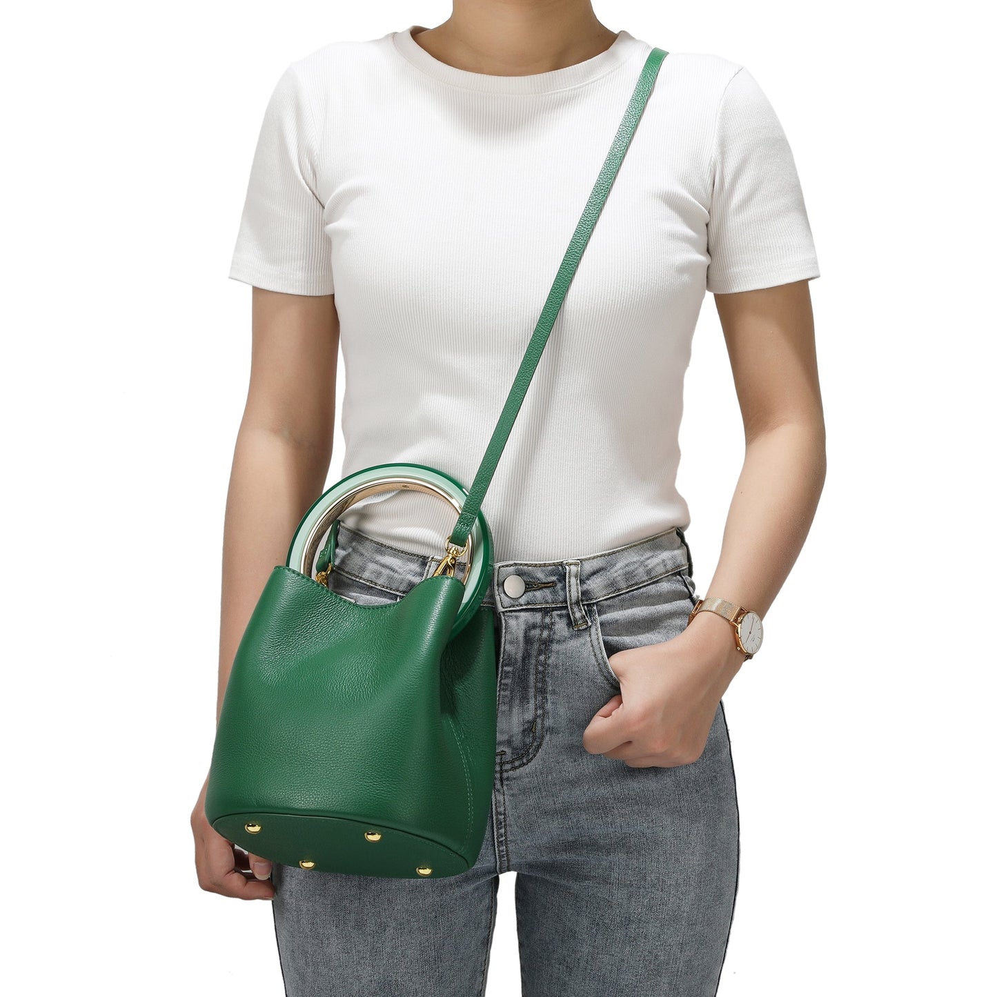 Top-grain Leather Satchel/Shoulder Bag