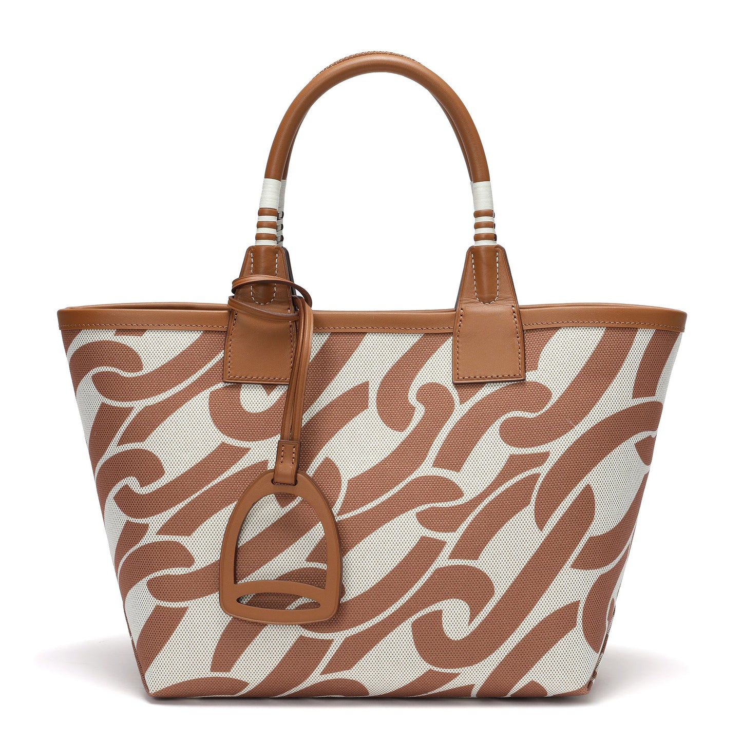 Printed Canvas & Leather To-Handle Tote