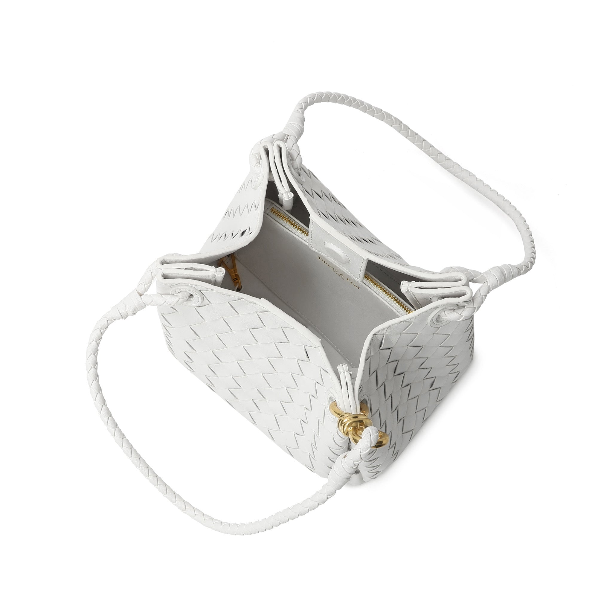 Woven Leather Shoulder Bag with Braided Strap
