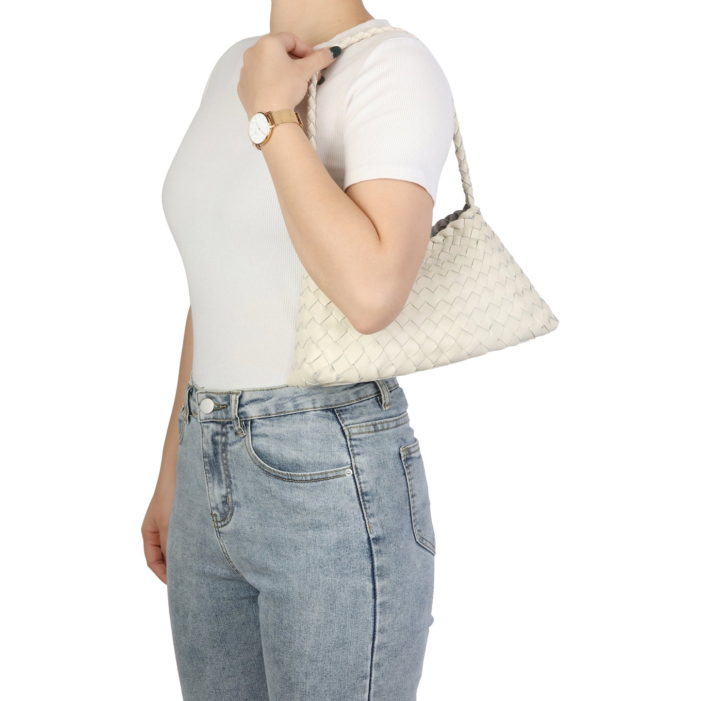 Hand-Woven Leather Shoulder Bag