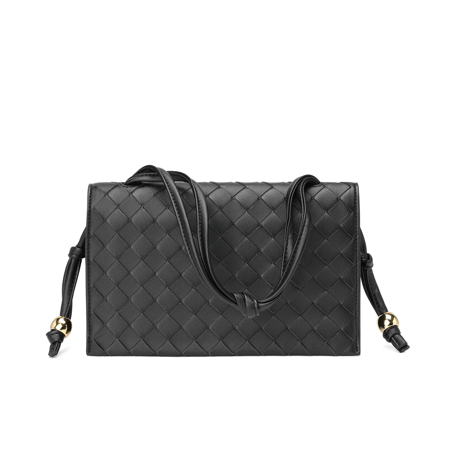 Woven Leather Shoulder Bag/ Clutch