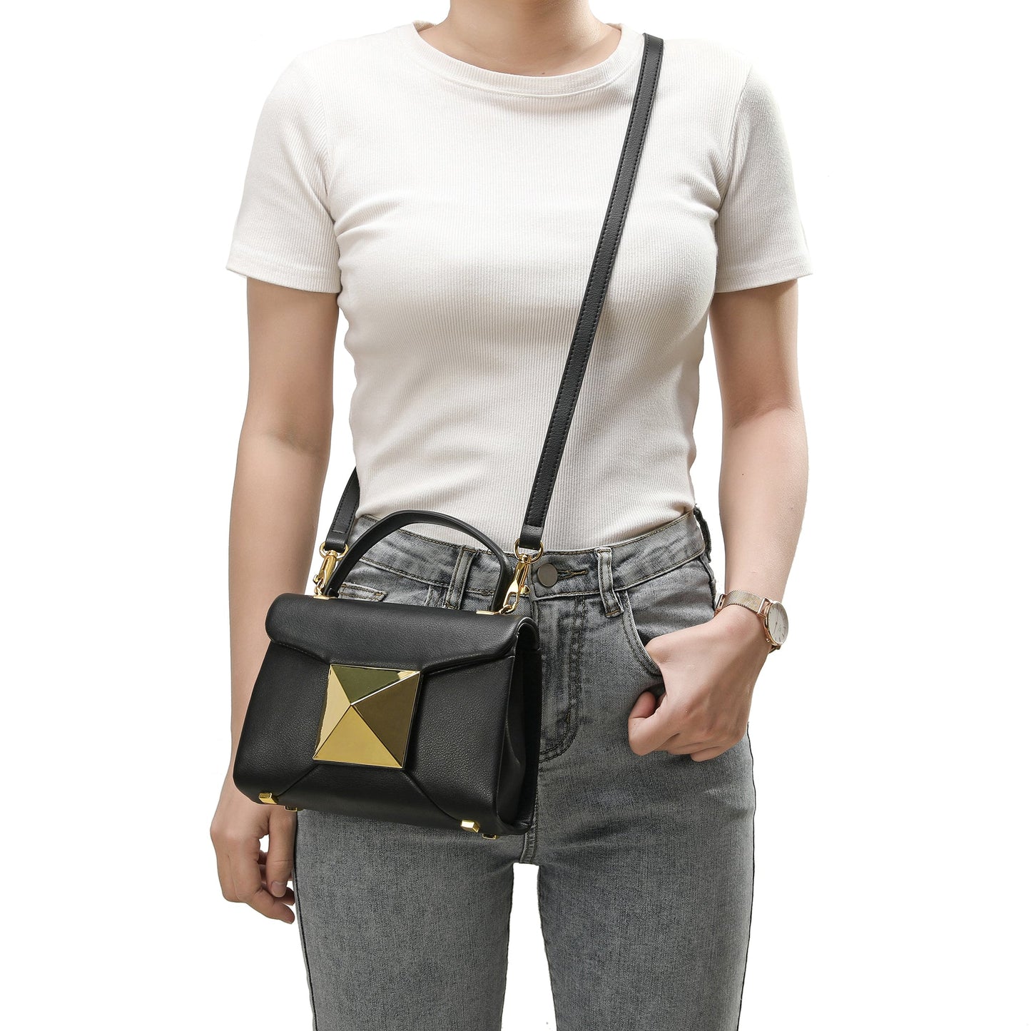 Full-Grain Soft Leather Top-Handle