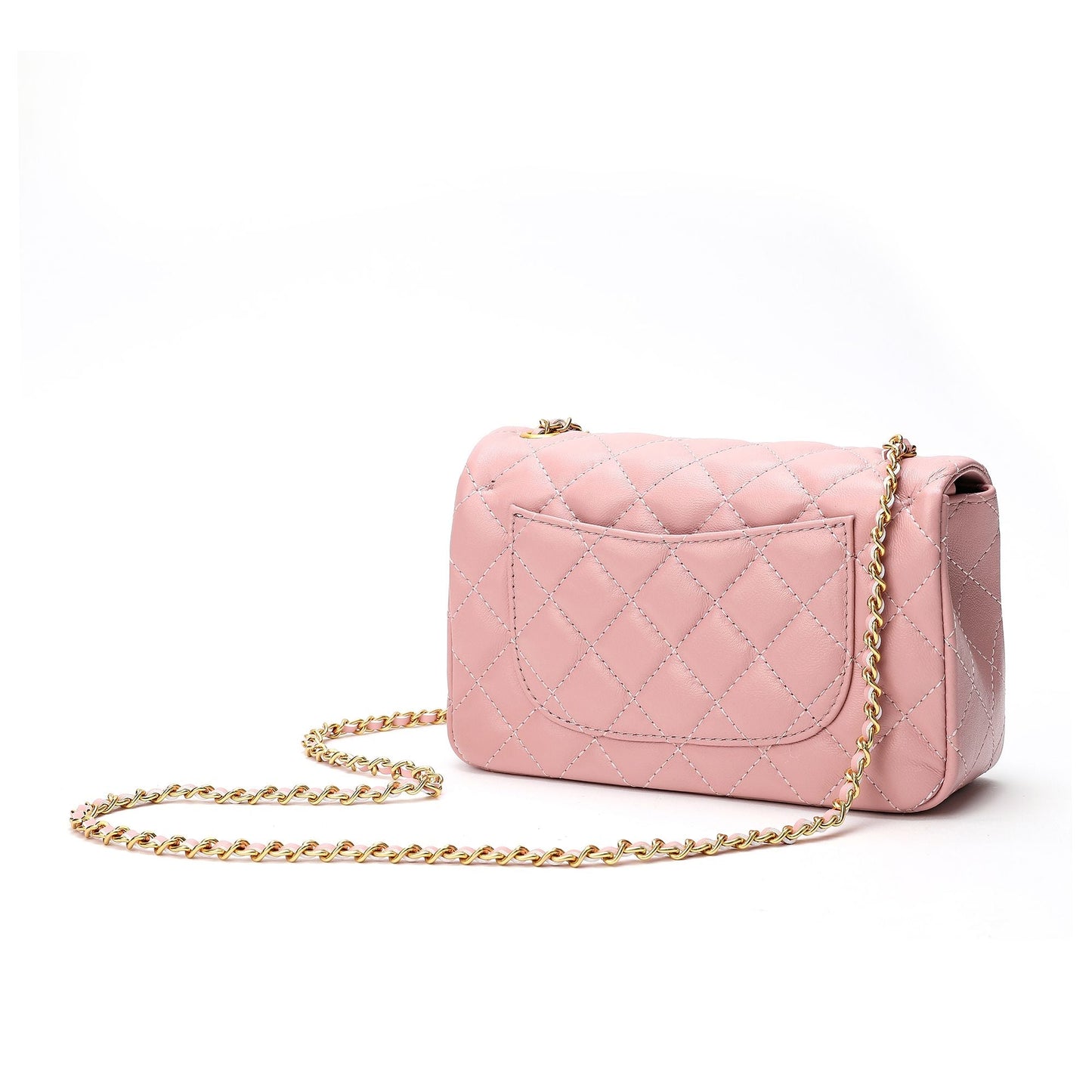 Quilted Sheepskin Leather Crossbody Bag