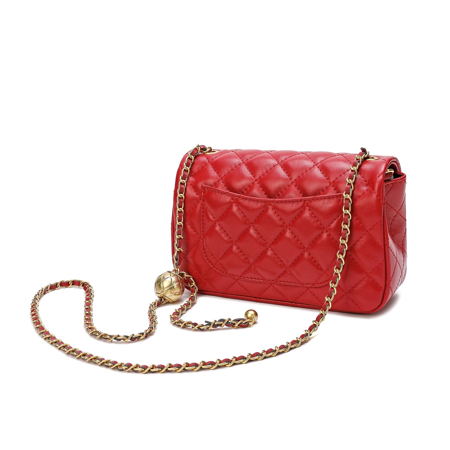 Quilted Sheepskin Leather Crossbody Bag