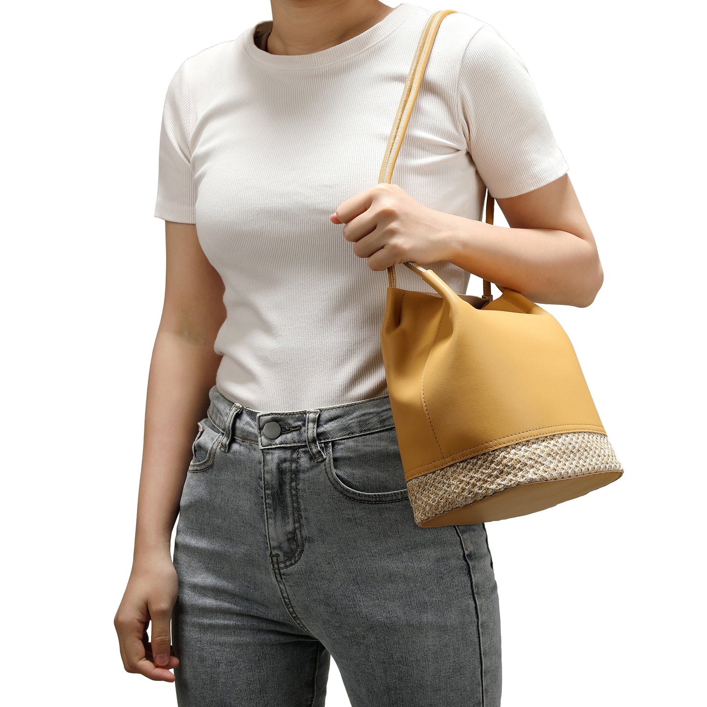 Full-Grain Soft Leather Hobo/Shoulder Bag