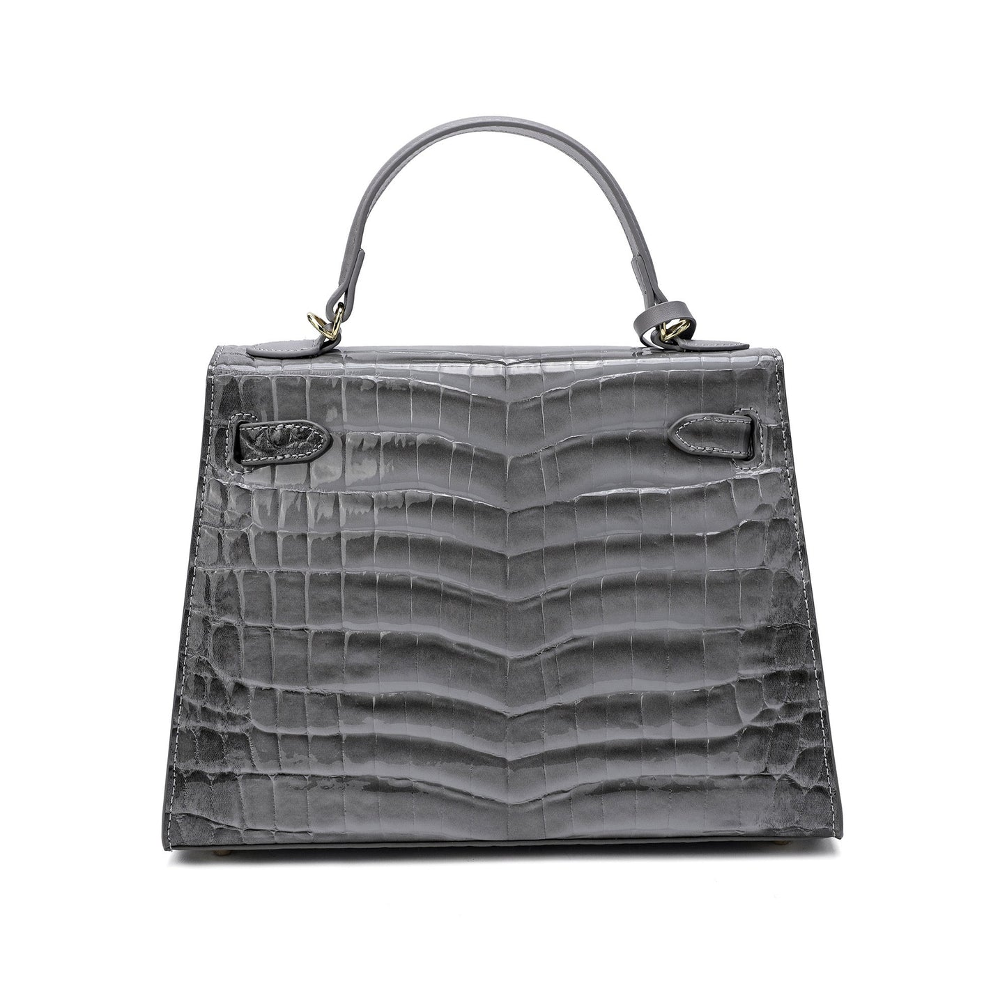 Alligator Embossed Leather top-handle Satchel/Shoulder Bag