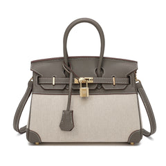 Canvas & Leather Satchel/Shoulder Bag
