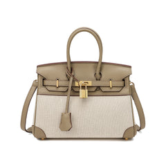 Canvas & Leather Satchel/Shoulder Bag