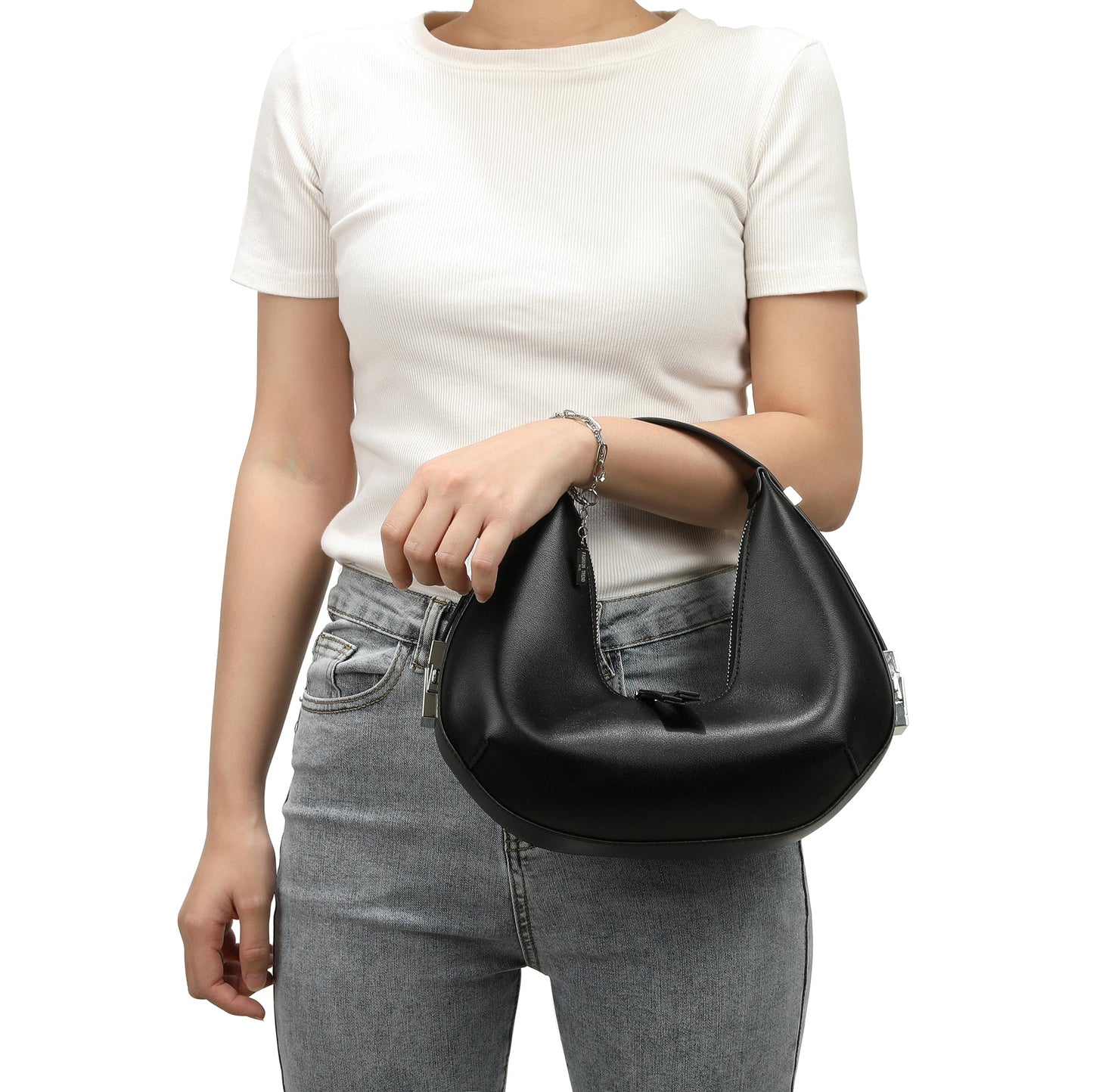 Smooth Leather Adjustable Shoulder Bag