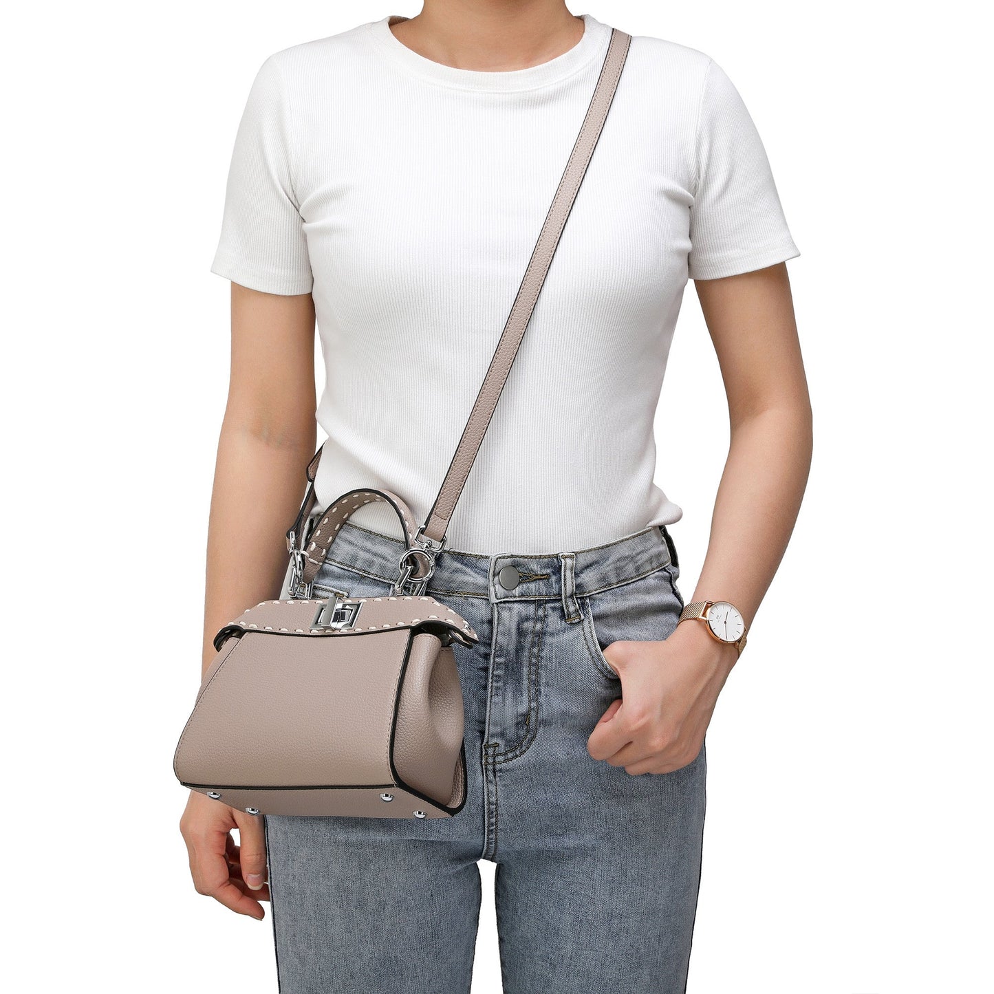 Top-Grain Leather Satchel/Shoulder Bag