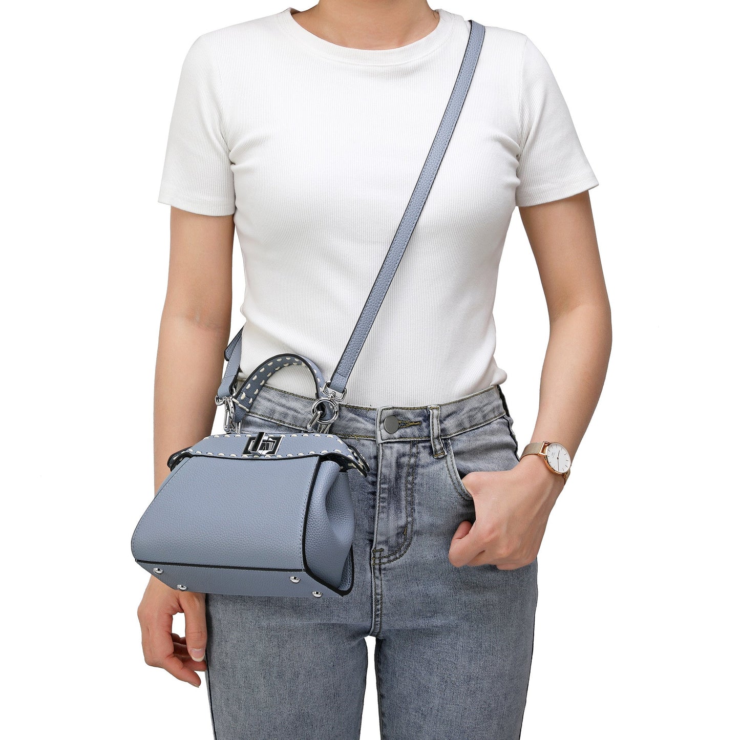 Top-Grain Leather Satchel/Shoulder Bag
