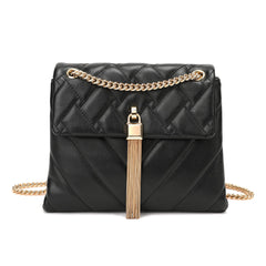 Quilted Sheepskin Tassel Crossbody