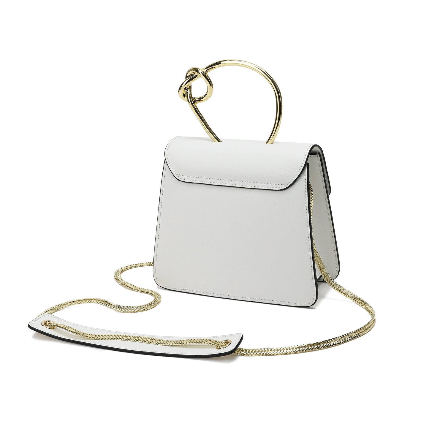 Sheepskin Leather Top-Handle Shoulder Bag