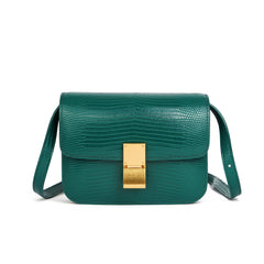 Lizard Embossed Leather Crossbody/Shoulder Bag
