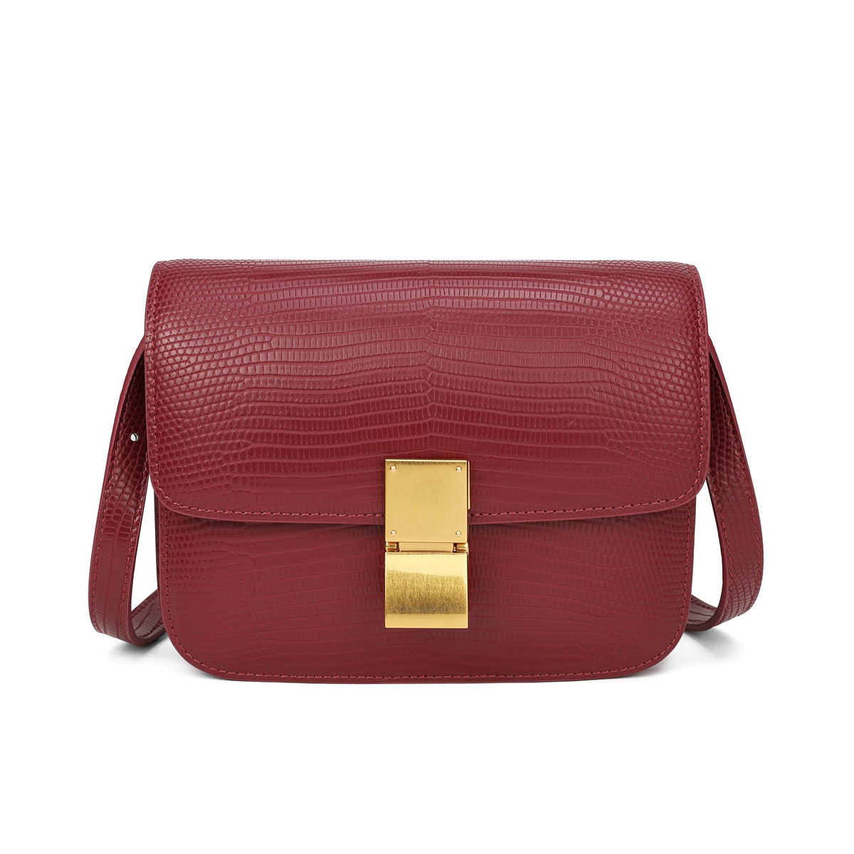 Lizard Embossed Leather Crossbody/Shoulder Bag