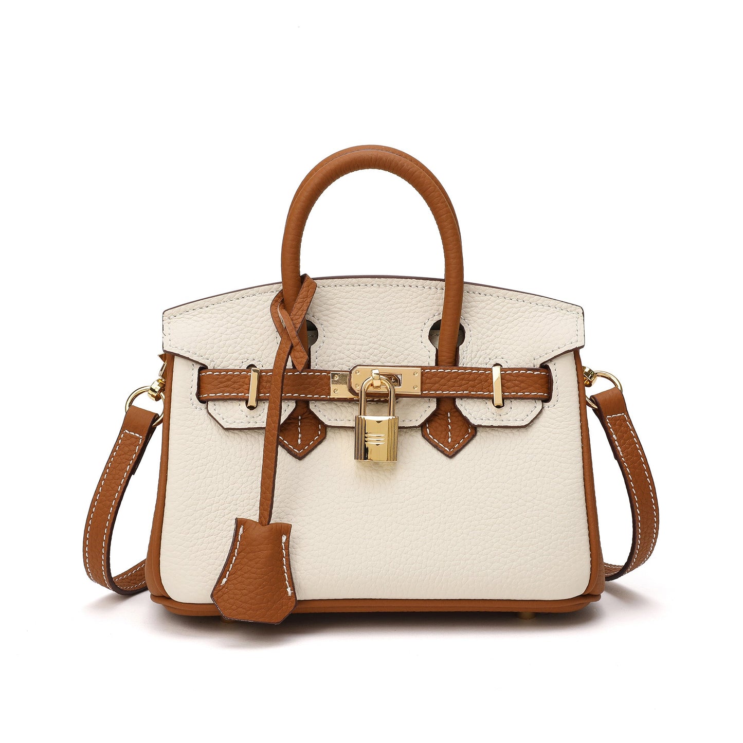 Full-Grain Leather Mini Satchel/ Shoulder Bag