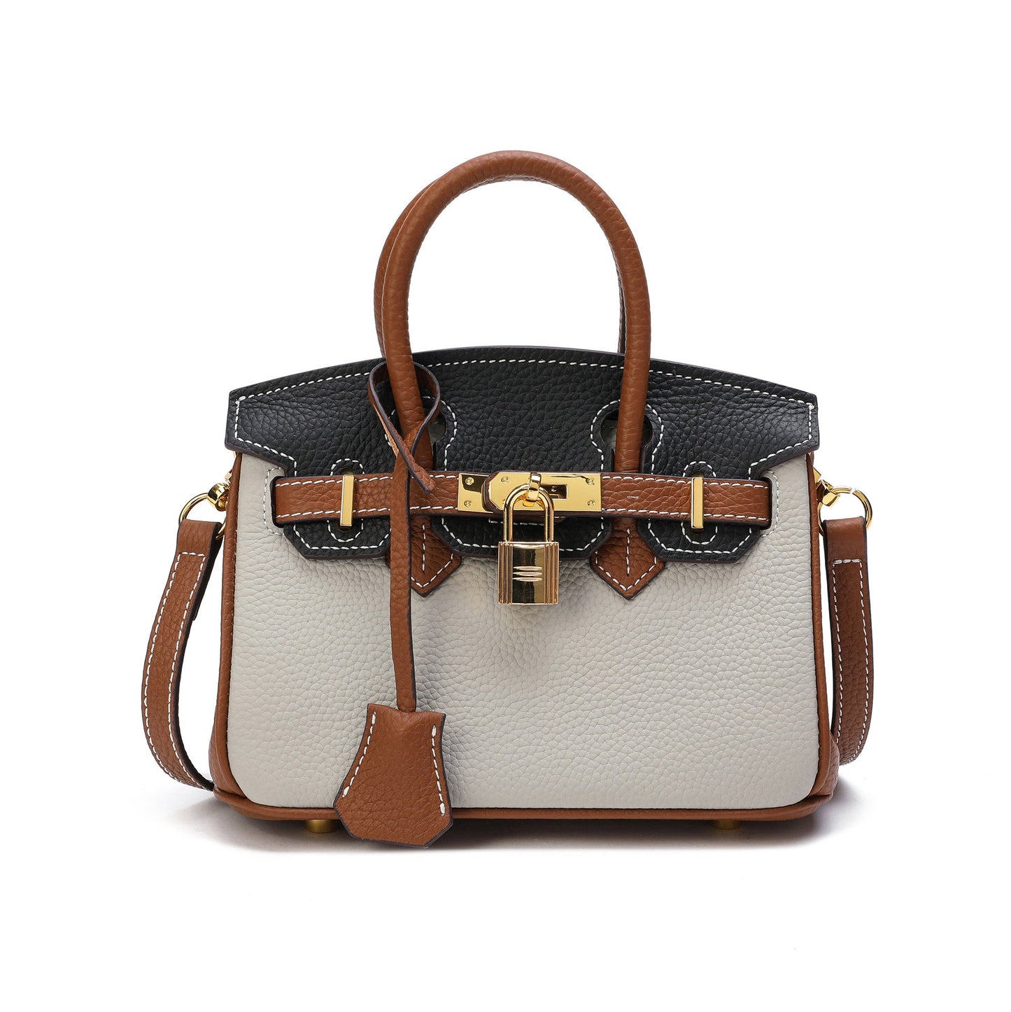 Full-Grain Leather Mini Satchel/ Shoulder Bag