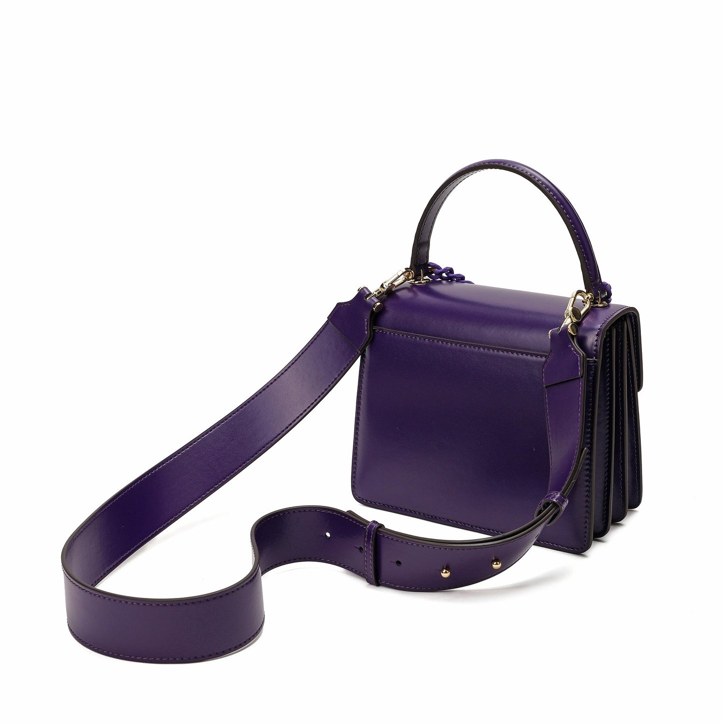 Smooth Leather Top-Handle Crossbody