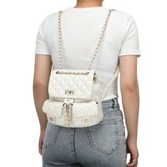 Quilted Sheepskin Leather Backpack